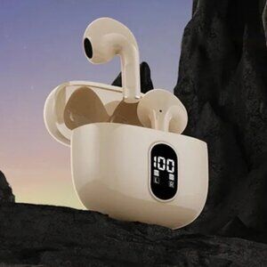 Beige True Wireless Bluetooth Stereo Earbuds NEW Sealed